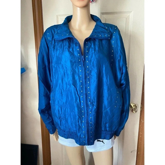 Vintage Rhoda Lynne 100% Silk Jacket Women Size M - Picture 1 of 6